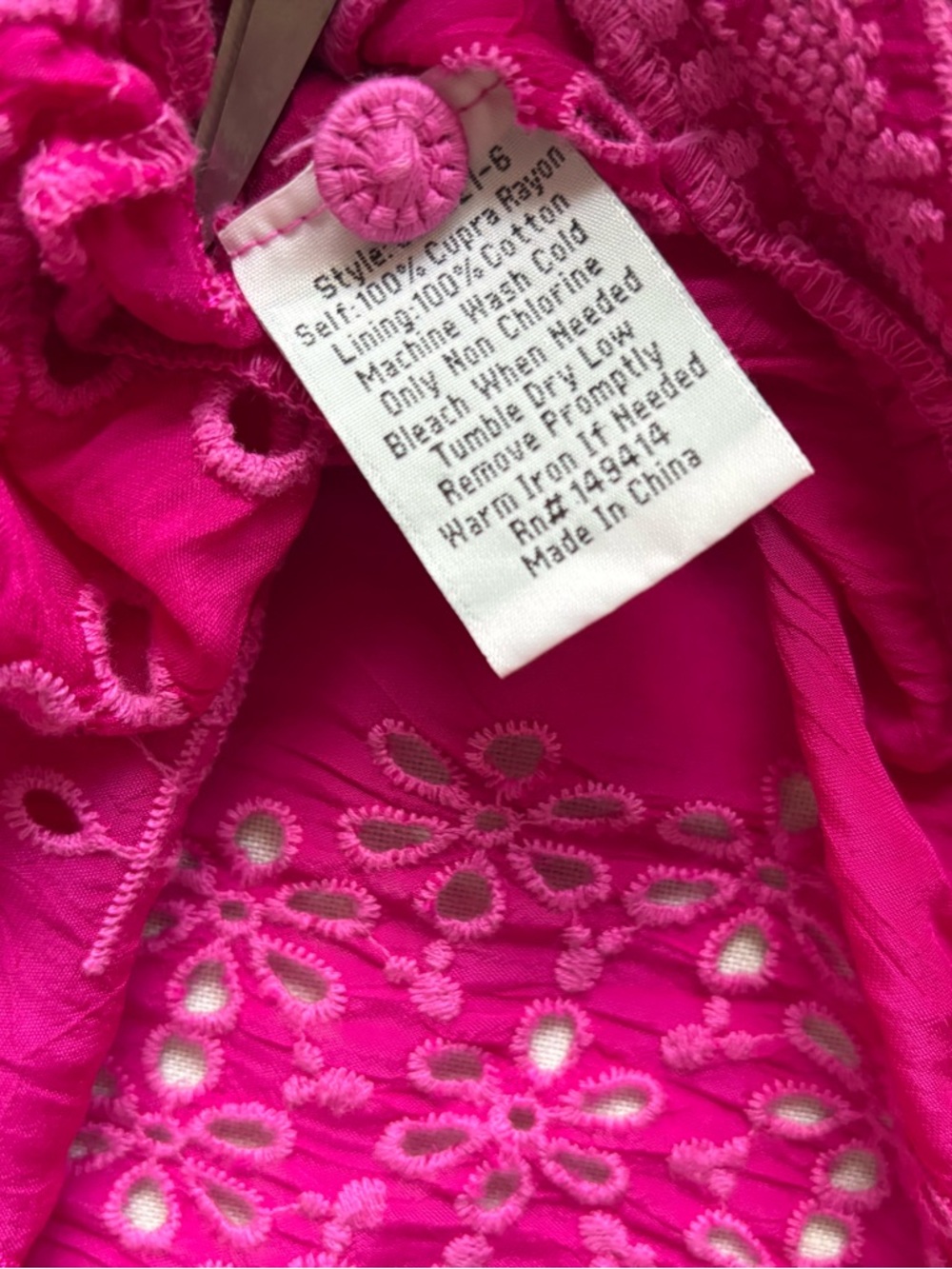 Johnny Was Olympic Patchwork Maxi Dress Hot Pink Cotton Size S - Picture 9 of 9